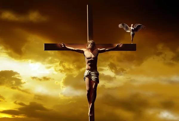 Der Christus Auf Dem Hintergrund Des Himmels — Stockfoto