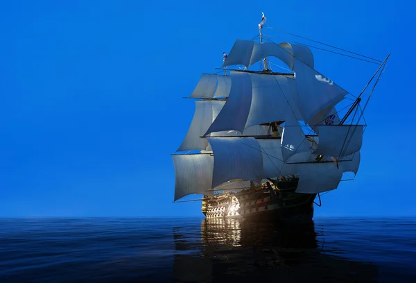 Loď Pluje Moři — Stock fotografie