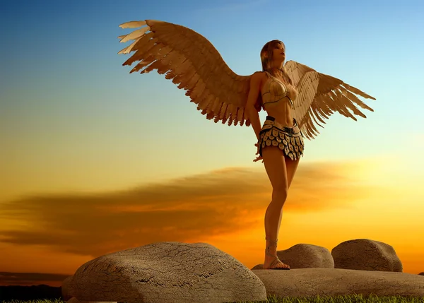Девушка с крыльями . — стоковое фото