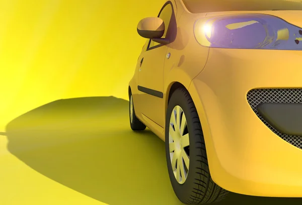 黄色の背景に自動車 — ストック写真