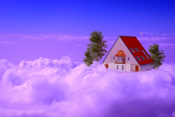 Residential House Clouds — Stock Photo, Image