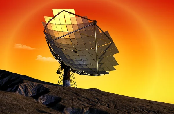Moderne Solare Battarei Den Bergen Gegen Den Himmel — Stockfoto