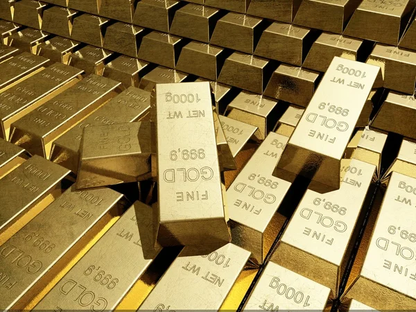Lot Gold Bars — Stock Photo, Image