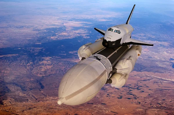 Transporte Espacial Sobre Fondo Del Cielo — Foto de Stock