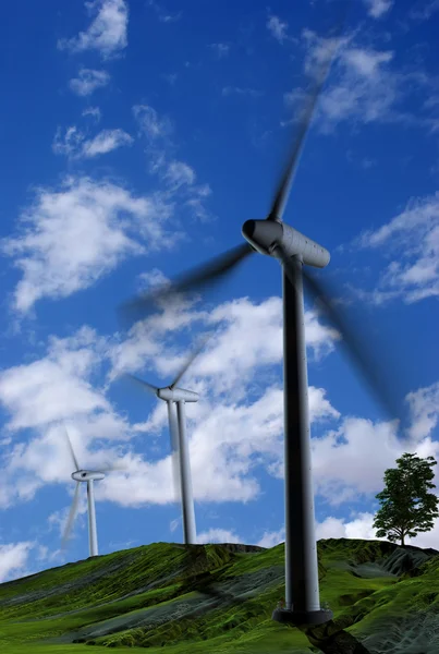 風の発電機のネジ — ストック写真