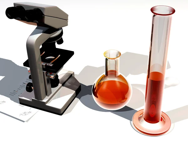 Experimentos Químicos Sobre Fondo Blanco —  Fotos de Stock