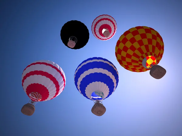 Воздушные шары на закате — стоковое фото