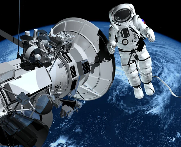 Astronauten Och Rymdfarkoster Yttre Rymden — Stockfoto