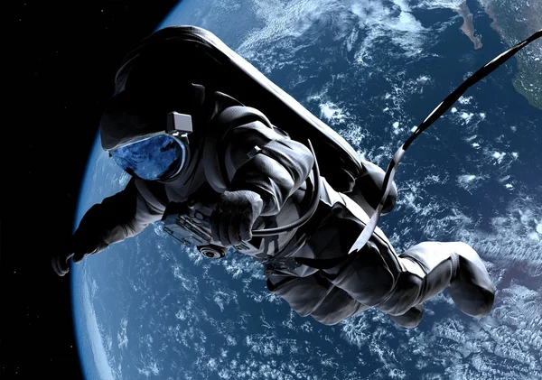 Astronauta Contexto Planeta — Fotografia de Stock