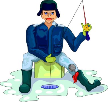 Ice fishing clipart