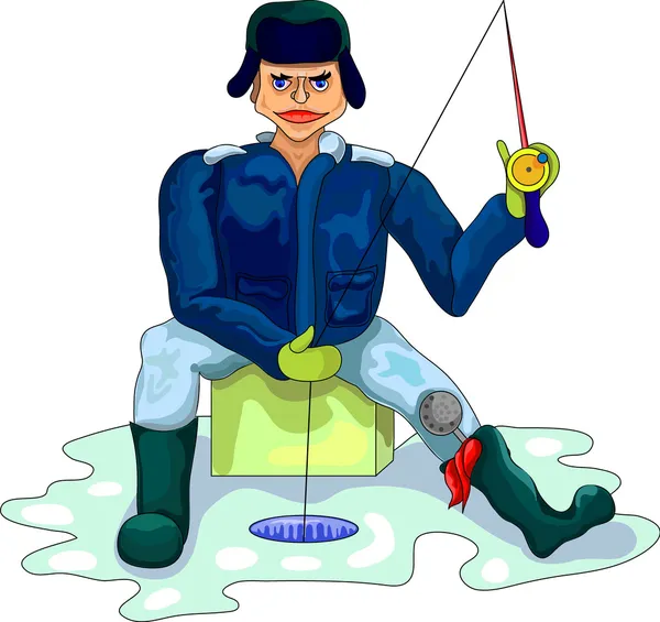 Підлідна риболовля Стокова Ілюстрація