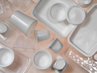 Containers of plastic and polystyrene clipart