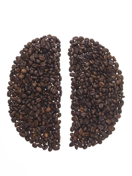 Shape of seed of made of coffee beans — Stock Photo, Image