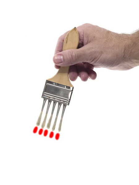 Hand and paintbrush — Stock Photo, Image
