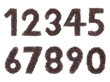 Number made with a coffee grain clipart