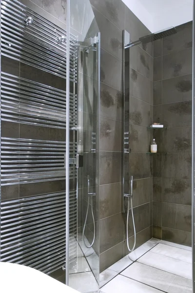 Dusch Med Glasdörr Moderna Badrum — Stockfoto