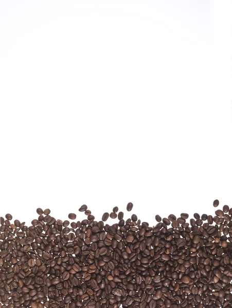 Quadro Realizzato Con Caffè Grani Sullo Sfondo Bianco — Foto Stock