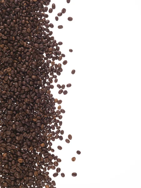 白い背景の上穀物コーヒーで作られたフレームワーク — ストック写真