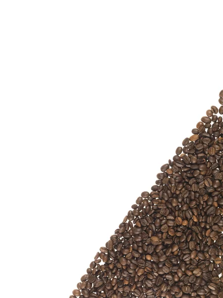 Rahmen Mit Dem Kaffee Korn Auf Weißem Hintergrund — Stockfoto