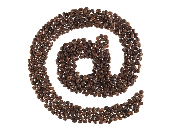 A simbolo fatto con un grano di caffè — Foto Stock