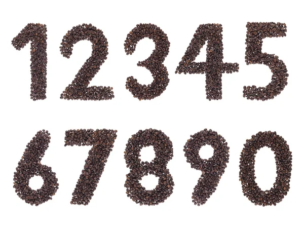 Number made with a coffee grain — Stock Photo, Image