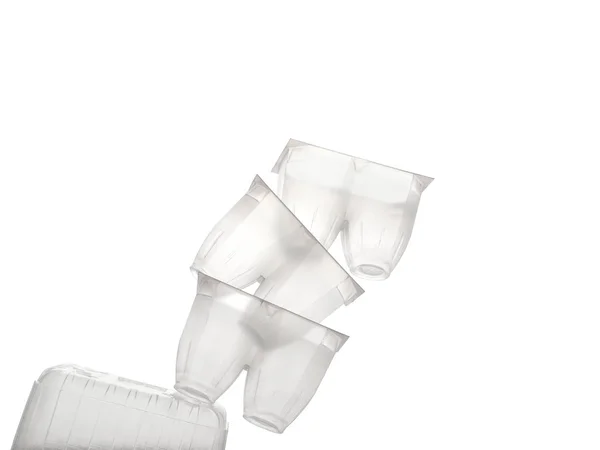 stock image Plastic transparent egg cups