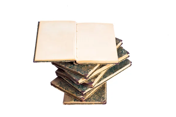 Libros antiguos aislados sobre fondo blanco — Foto de Stock