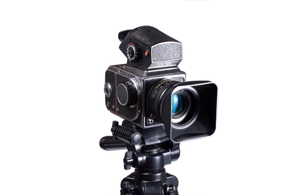 Черная 35-мм камера SLR — стоковое фото