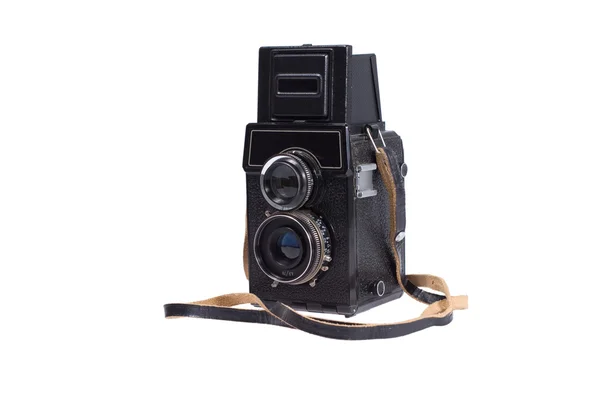 Régi fekete, 35 mm-es tükörreflexes fényképezőgép — Stock Fotó