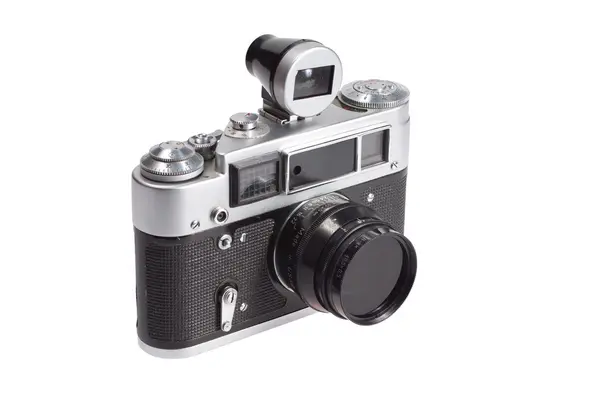 Стара чорна 35 мм SLR камера — стокове фото