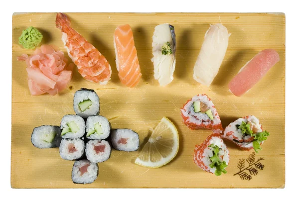 Sushi Maki Sushi Kombinace Suši Kusy Tuňák Červená Kanic Makrela — Stock fotografie