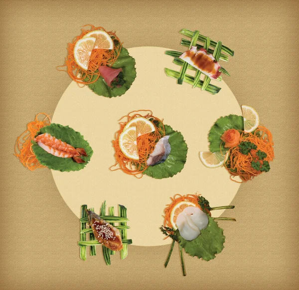 Eine Sammlung von Sushi — Stockfoto