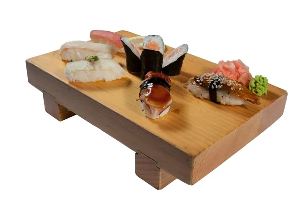 Deluxe Sushi Combinaison Isolée Sur Fond Blanc — Photo