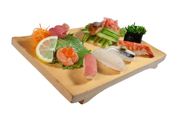 Deluxe Sushi Combination Isolated White Background — Stock Photo, Image