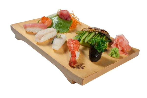 Deluxe Sushi Kombination Isoliert Auf Weißem Hintergrund — Stockfoto