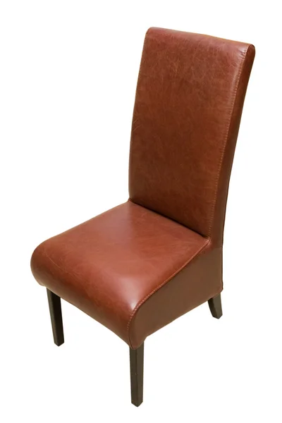 Cadeira Couro Isolado Branco — Fotografia de Stock