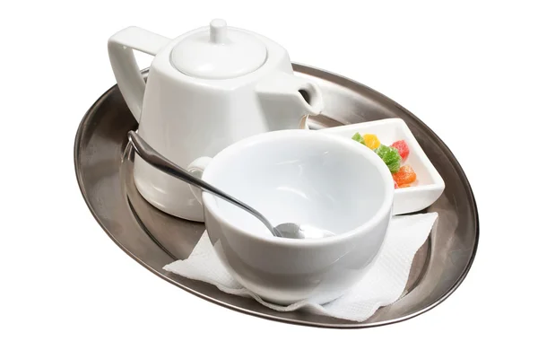 Šálek čaje na talířek — Stock fotografie