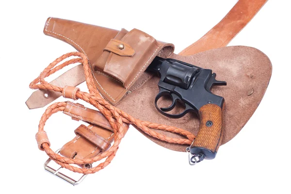 stock image Russian revolver Nagant in a holster