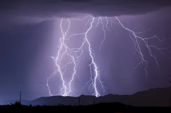 Fulmine di Arizona monsone 2010a — Foto Stock