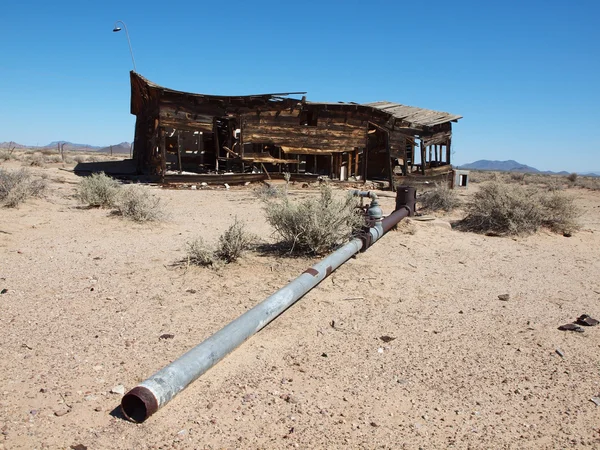 Ancien Homestead Tombant Vers Bas Âge Désintègrent Dans Désert Arizona — Photo