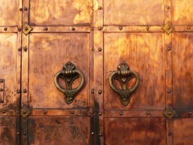 Medieval coppery gates clipart