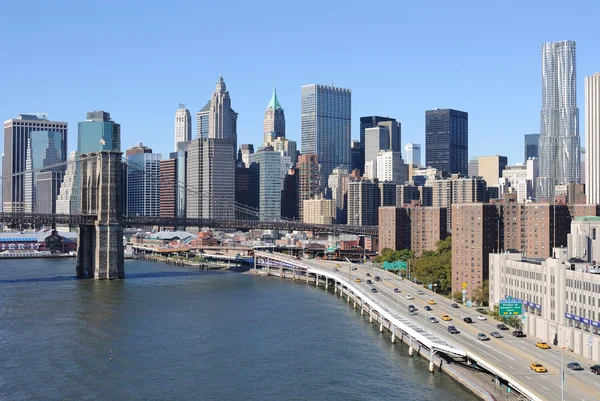 Puente de Brooklyn y Manhattan — Foto de Stock