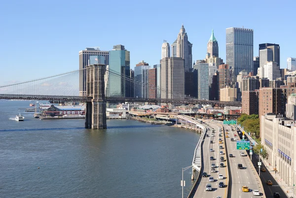 Ponte di Brooklyn e Manhattan — Foto Stock