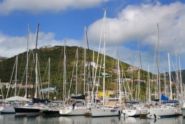 Yelkenli tekneler, dadı cay içinde tortola, virgin Adaları.