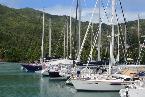 Jachty Doku Nanny Cay Tortola Brytyjskie Wyspy Dziewicze — Zdjęcie stockowe
