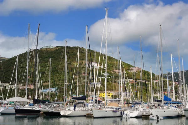 Łodzie Żaglowe Nanny Cay Tortola Virgin Islands — Zdjęcie stockowe