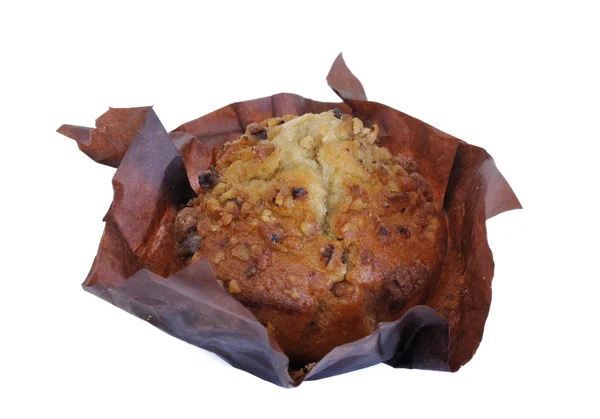 Muffin Made Banana Bread Sprinkled Walnuts — Stock Photo, Image