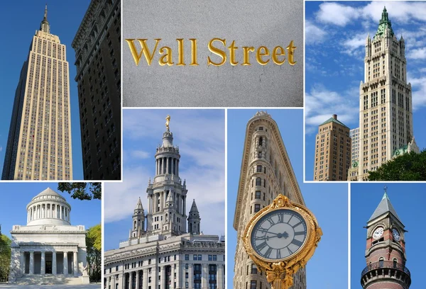 Collage Aus New York City Und Berühmten Sehenswürdigkeiten — Stockfoto