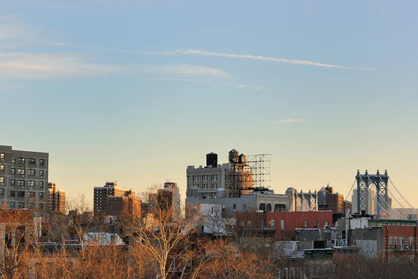 Gökyüzünde Alanı Bol Olan New York Aşağı Doğu Yakası Nın — Stok fotoğraf