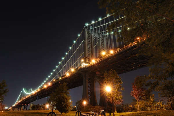 Manhattan Bridge Fulton Ferry Brooklyn Nowy Jork — Zdjęcie stockowe